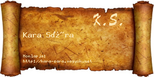 Kara Sára névjegykártya
