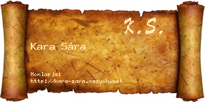 Kara Sára névjegykártya